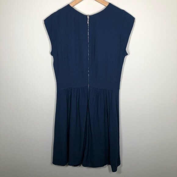 Rebecca Taylor 100% Silk Blue  Cap Sleeve Shift Dress Size 4 - Picture 7 of 7